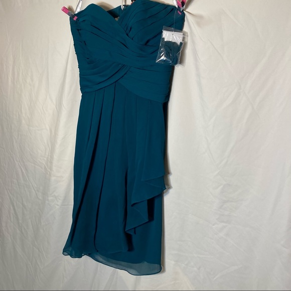 David’s Bridal Bridesmaid Strapless Dress Size 8 Gem Color - Picture 3 of 14